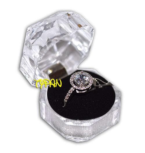 20X Acrylic Transparent Box for Rings, Studs, Earrings, etc.  with black foam surface top