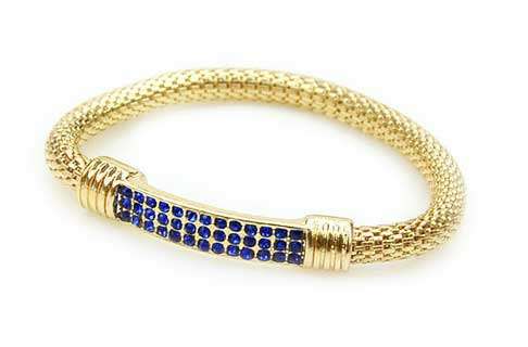 Rhinestone Elastic Weaved Bracelets Blue ONLY