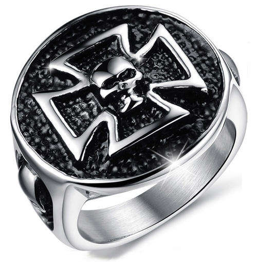 Stainless Steel Biker's Skull Ring size: 10