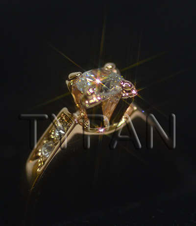 Cubic Zirconia rose gold plated Engagement Ring in Box Size 7