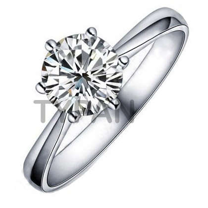 **IN STOCK** Sterling Silver filled Austrian Crystal 6 claw Engagement ring Size 6.5 with box