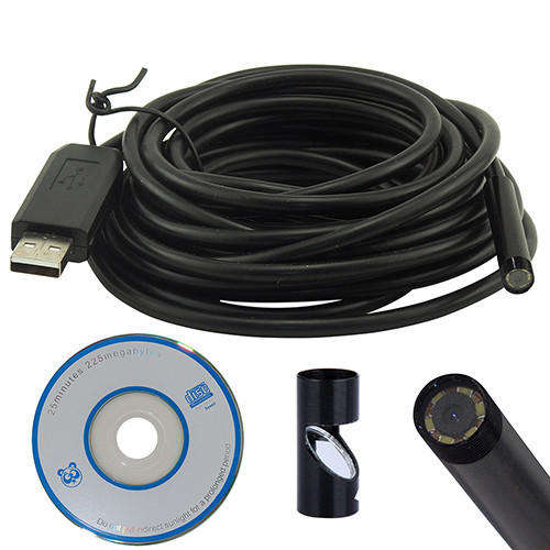 Endoscope Waterproof Borescope Tube Camera with 2m cable 6 LED 7mm Lens USB