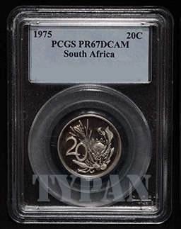 1975 South Africa 20c PCGS PR67DCAM ***POP 1*** ONE OF A KIND