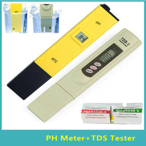 **IN STOCK** Combo: TDS Meter Tester + PH Meter Tester with batteries and buffer powder