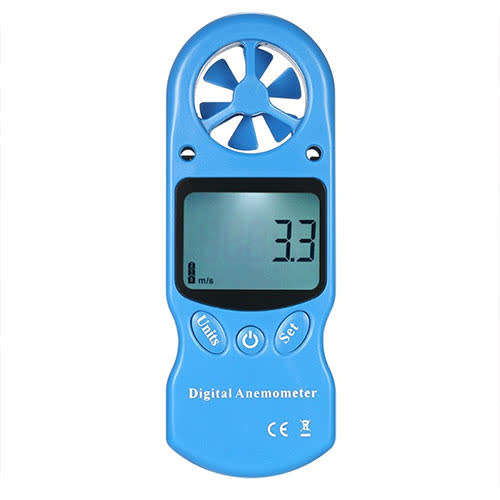 BLUE anemometer to measure air velocity, temperature, humidity