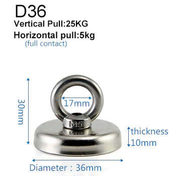 Magnet 36mm Salvage Magnet 25kg Fishing Pot magnet **LOCAL STOCK**