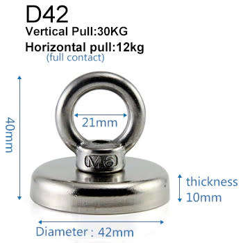 Magnet  42mm Salvage Magnet 30kg Pot Fishing magnet **LOCAL STOCK**