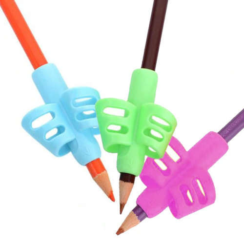 ergonomic writing posture correction tool silicone pencil grip holder GREEN only