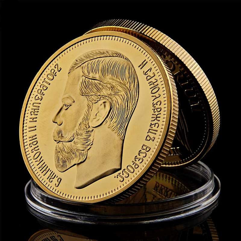 1901 Tsar Nicholas II Romanov 1oz gold clad coin + free medallion/coin