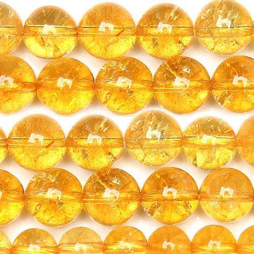 36 Crack Yellow Crystals Quartz Round Loose Beads 10.5mm