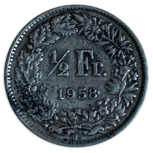 1958 Switzerland 1/2 Franc