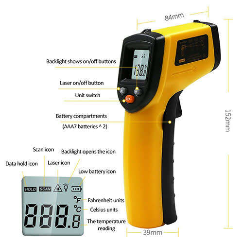 Benetech infrared pyro thermometer