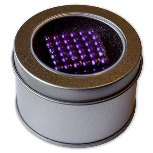 216 Neodymium Neocubes 5mm magnetic balls VIOLET magnet sphere buckyballs in Tin