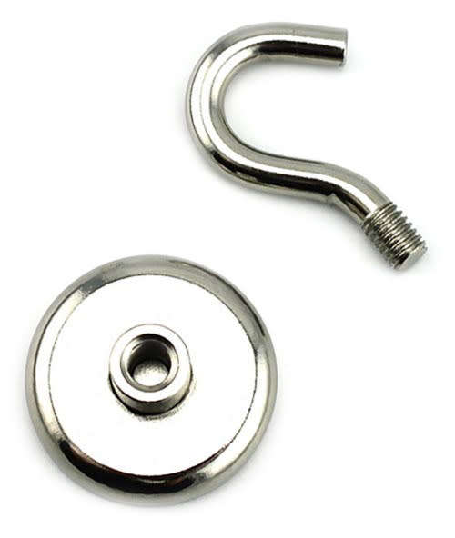 Neodymium 25mm Diameter Hook Magnet 25kg Breakaway