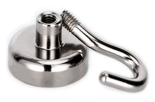 Neodymium 36mm Diameter Hook Magnet 50kg Breakaway