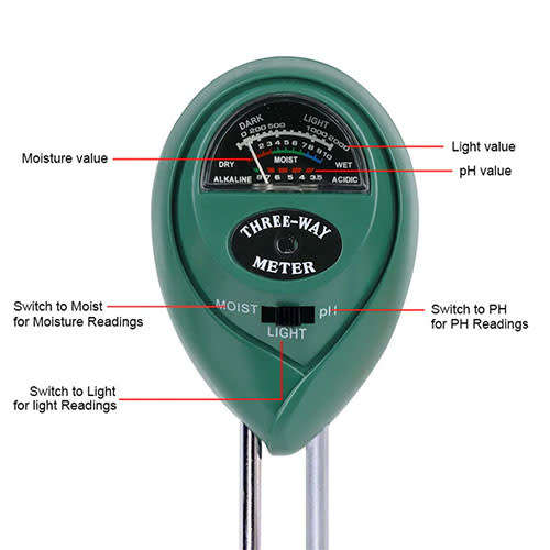 3 way soil meter 3 in 1 Soil, Light, and pH meter **LOCAL STOCK**