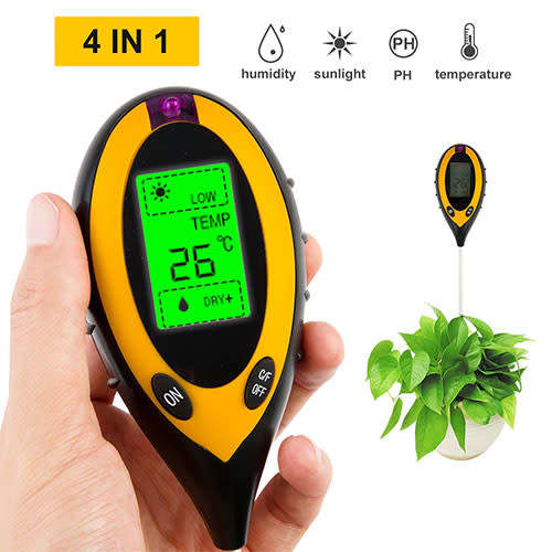 4 In 1 Soil Meter PH Moisture Temperature Digital Tester