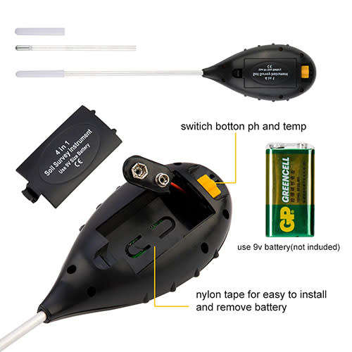 4 In 1 Soil Meter PH Moisture Temperature Digital Tester