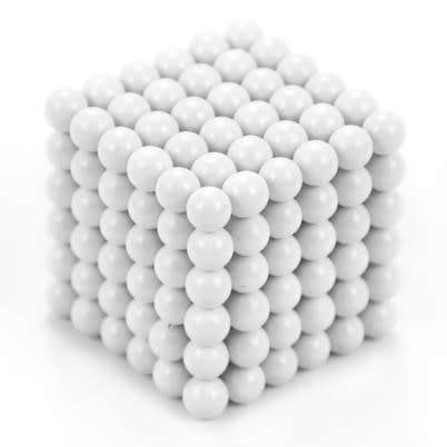 216 Neodymium Neocubes 5mm magnetic balls WHITE sphere buckyballs in Tin
