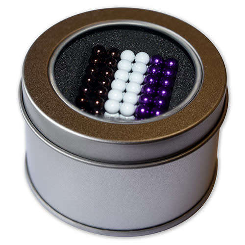 216 Neodymium Neocube 5mm magnetic buckyballs VIOLET AZTEC BRONZE WHITE in  Tin