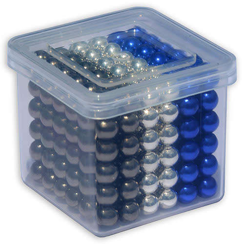216 Neodymium 5mm Neocubes magnetic balls CARBON FIBRE BLUE SILVER sphere buckyballs