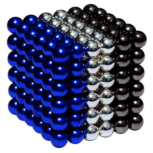 216 Neodymium 5mm Neocubes magnetic balls CARBON FIBRE BLUE SILVER sphere buckyballs