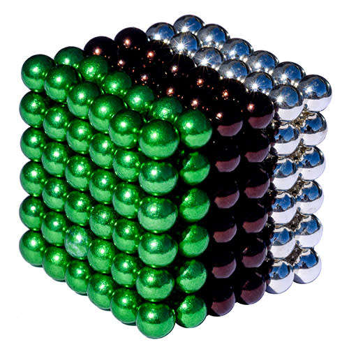 216 Neodymium Neocube 5mm magnetic buckyballs SILVER BRONZE GREEN in  Tin