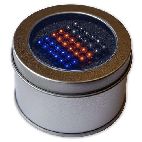 216 Neocubes 5mm magnetic buckyballs CARBON FIBRE SUNSET BRONZE BLUE  in Tin