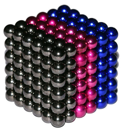216 X5mm Neodymium Neocubes magnetic buckyballs BLUE PINK CARBON FIBRE