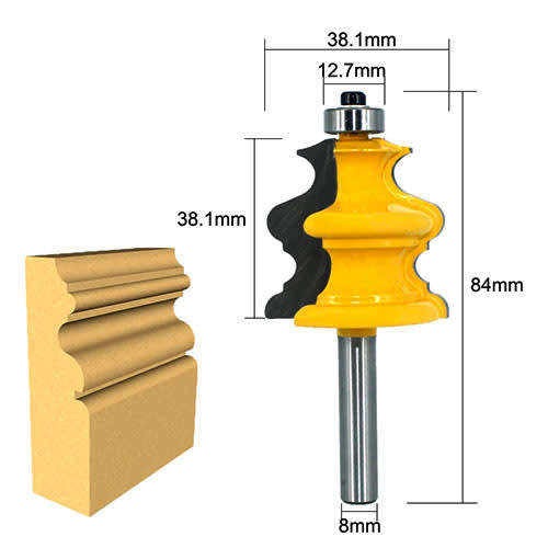 #3 8mm Shank Architectural Cemented Carbide Molding Handrail Router Bit