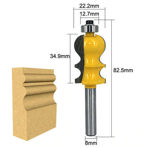 #4 8mm Shank Architectural Cemented Carbide Molding Handrail Router Bit