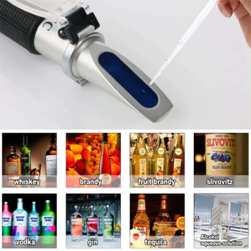 Alcohol Refractometer Alcoholometer 0~80% ATC Handheld Alcohol Tester BOXED