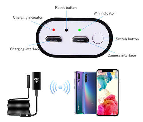 Endoscope Borescope 2meter wifi Camera for iphone android PC & MAC 1280X720 pixels