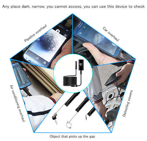 Endoscope Borescope 2meter wifi Camera for iphone android PC & MAC 1280X720 pixels