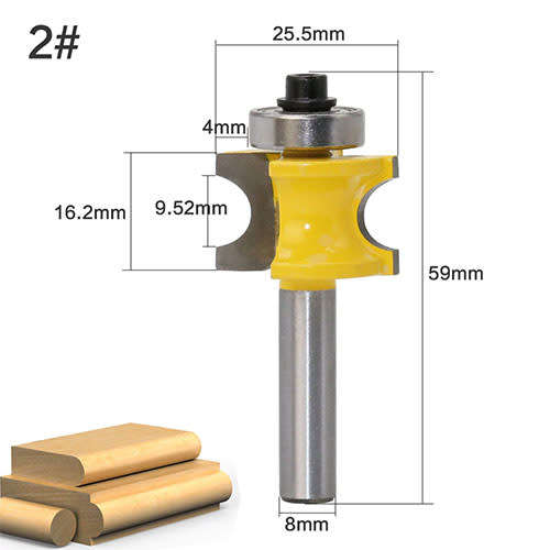 5 piece 8mm bullnose Carbide Tipped router bit set
