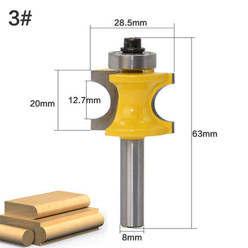5 piece 8mm bullnose Carbide Tipped router bit set