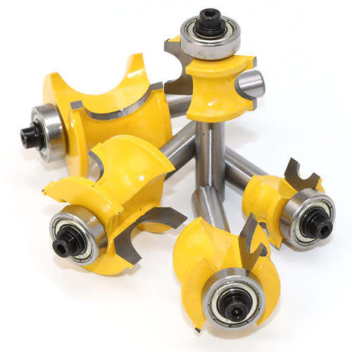 5 piece 8mm bullnose Carbide Tipped router bit set