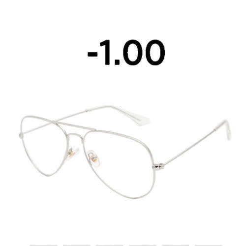 -1.00 Near Sighted Fashion Glasses Silver