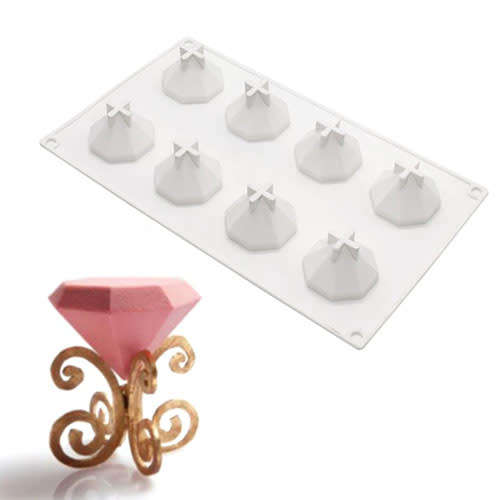 8 Cavity Silicone Diamond Cake Mould