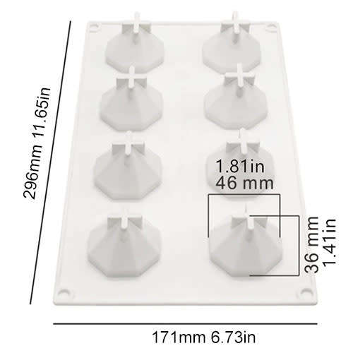 8 Cavity Silicone Diamond Cake Mould