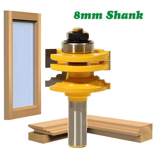 Glass Door Rail and Stile Reversible 8mm shank Router Bit