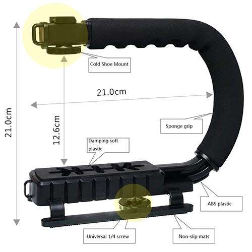 C Shaped Grip Handheld Stabilizer for camera and Light