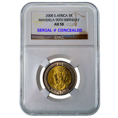 2008 R5 Mandela 90th Birthday NGC AU58