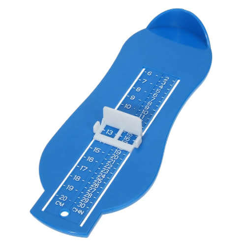 Child shoe foot measure ruler blue