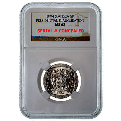 1994 Mandela Presidential Inauguration R5 NGC-MS62