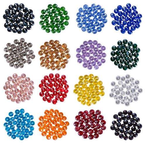 8mm Briolette Crystal Rondelle Beads X480 Lead Free