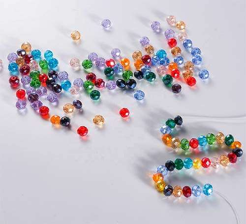 8mm Briolette Crystal Rondelle Beads X480 Lead Free
