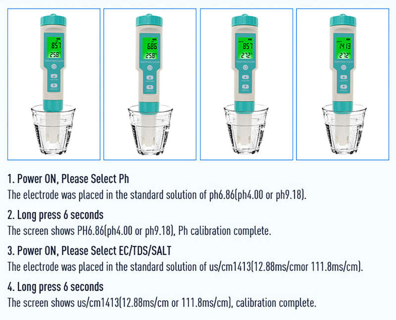 7 In 1 PH TDS EC Salinity S.G. Temperature ORP Meter with Retail packaging