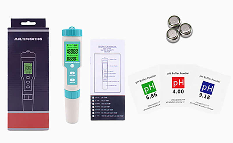 7 In 1 PH TDS EC Salinity S.G. Temperature ORP Meter with Retail packaging