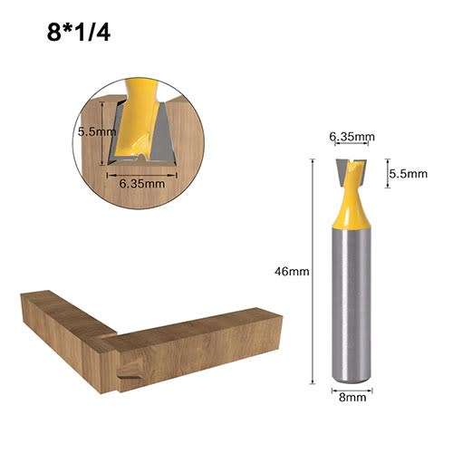 5pcs 8mm Shank Dovetail Joint Router Bit set